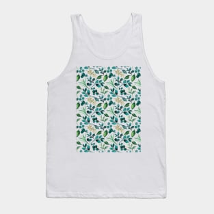 Green Watercolour leaf pattern Tank Top